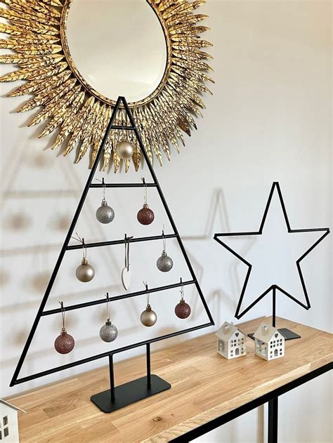 Christmas Tree Standing Metal Ornament Decoration Table Top Etsy Uk