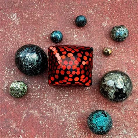 Pallasite Spheres On A Red Cube Stable Diffusion OpenArt