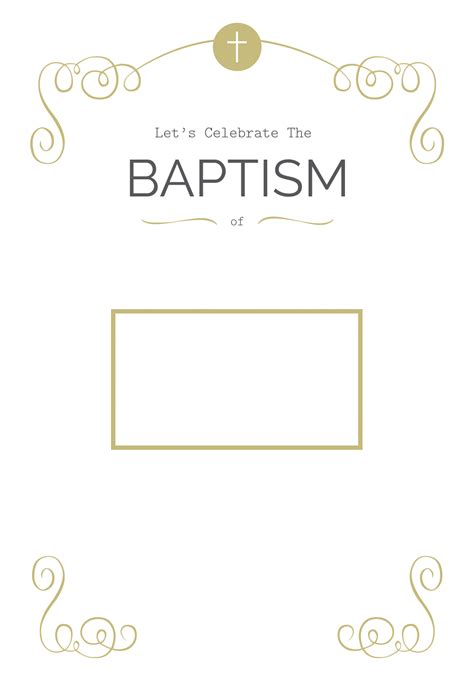 Cross And Scrolling - Free Printable Baptism & Christening Invitation ...