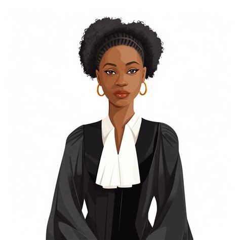 Black Woman In Judges And Lawyers Uniform Clipart In The Style Of