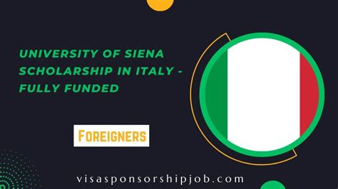 University Of Siena Scholarship In Italy Fully Funded