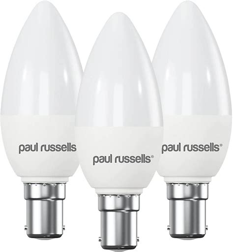 Paul Russells Led Candle Dimmable Bulb Small Bayonet Cap Sbc B15d 55w 470lumens C37 40w