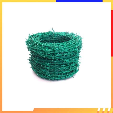 5kg Gi Barbed Wire Pvc Coated Barbed Wire Kawat Duri Green Colour