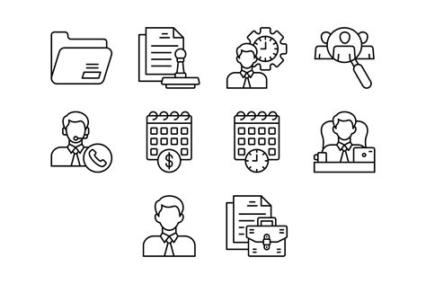 10 Office Outline Icons Bundle Graphic By Maan Icons · Creative Fabrica