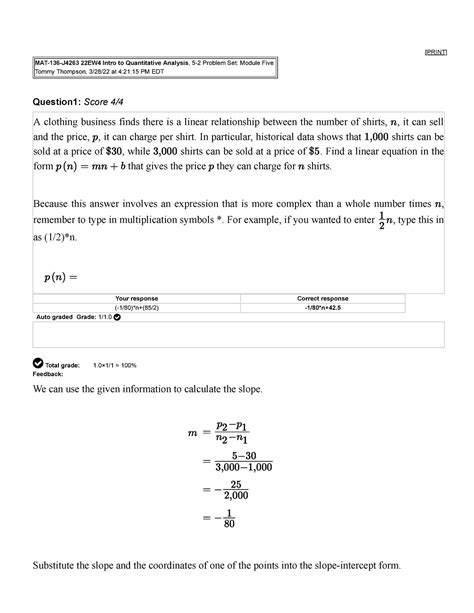 Southern New Hampshire University 5 2 Problem Set Module Five