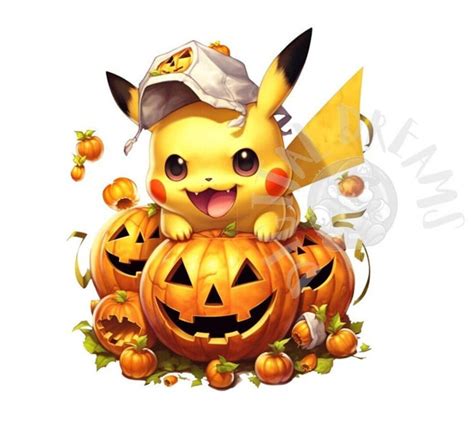 Halloween Pikachu Digital Images Set Of 8 Spooky Pokemon