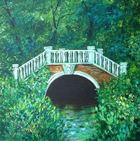 Items similar to Monet-inspired Large Garden Bridge Painting EFA on Etsy