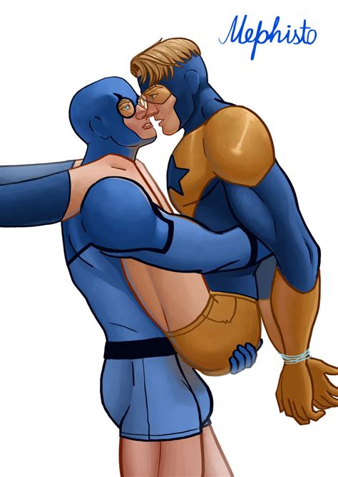 Rule 34 Anal Anal Sex Ass Bara Blonde Hair Blue Beetle Booster Gold Costume Cum Cum Inside Dc