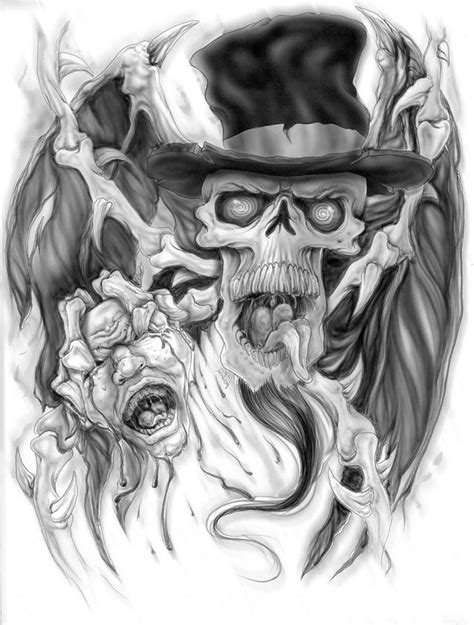 Skull With Top Hat Drawing at PaintingValley.com | Explore collection ...