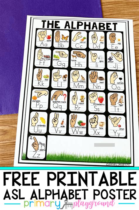 Free ASL Alphabet Poster - Primary Playground