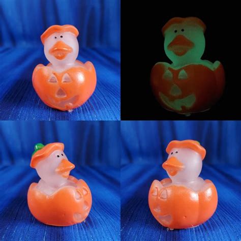 Mini Glow In The Dark Halloween Jack O Lantern Rubber Duck 1 25