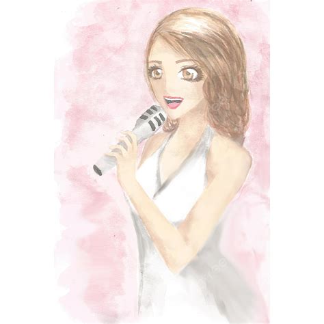 Girl Sing Hd Transparent, Anime Singing Girl, Brunette, Anime, Singing ...