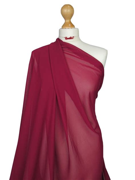 Red Wine Chiffon Soft Polyester Sheer Fabric Ch01rw Sheer Fabrics Chiffon Summer Dresses