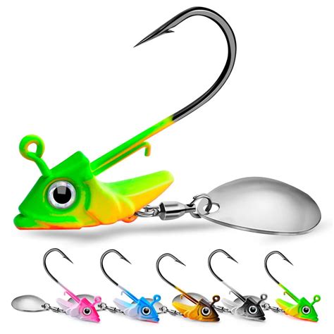 1pc Jig Kopf 7 5g 10 5g 15g Angel köder sinken rotierende Pailletten