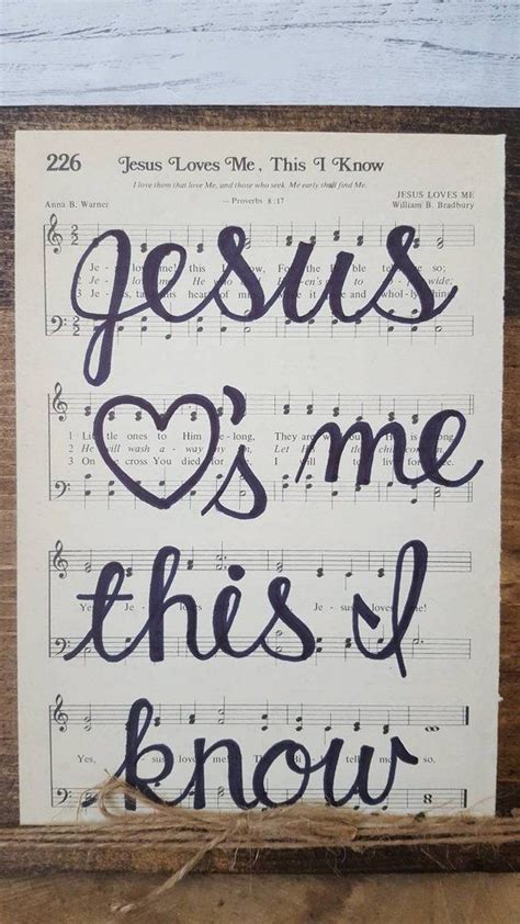 Jesus Loves Me This I Know Jesus Loves Me Lullabye Hymn Plaque Sheet