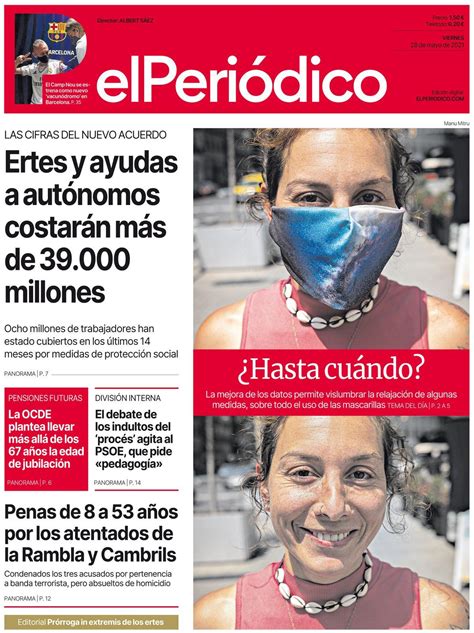 La Portada De El PeriÓdico Del 28 De Mayo De 2021 El Periódico