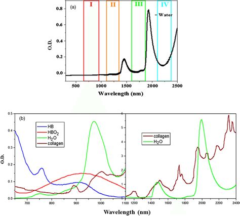 A Optical Density O D Spectrum Of Water Molecules In The Nir