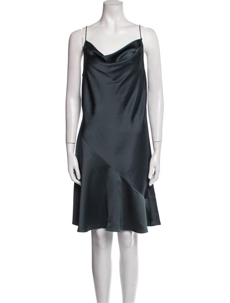 Halston Heritage Cowl Neck Mini Dress Green Dresses Clothing