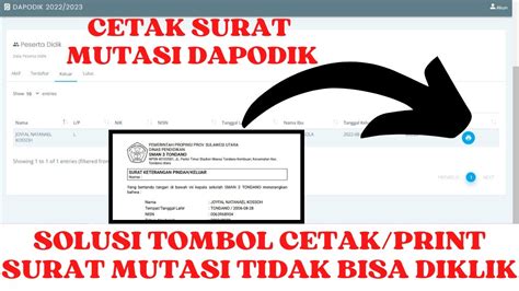 Cara Cetak Surat Mutasi Dapodik Solusi Tombol Print Tidak Bisa