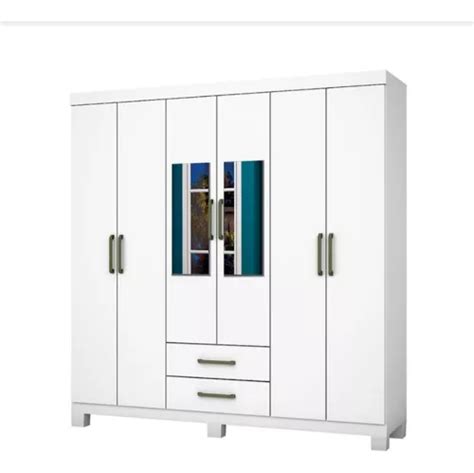 Armario Doble A22 Con 6 Puertas Y 2 Cajones Muebles Carioca Color