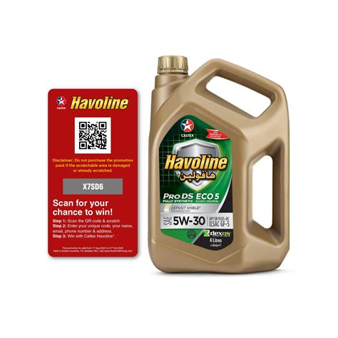 Buy Caltex Havoline Pro DS Fully Synthetic Eco 5 SAE 5W 30 Car Engine