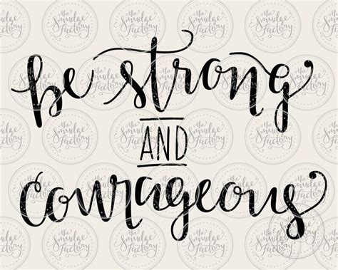 Be Strong And Courageous Joshua 19 Vector Hand Lettered Etsy