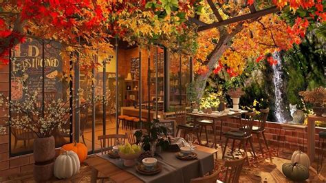 Autumn Waterfall Cafe By Coffee Vibes Peaceful Autumn Ambience Happy