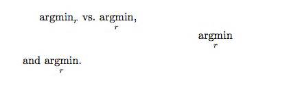 Equation with \argmin inside table - TeX - LaTeX Stack Exchange