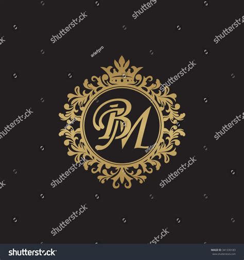 Bm Initial Luxury Ornament Monogram Logo Stock Vector Royalty Free