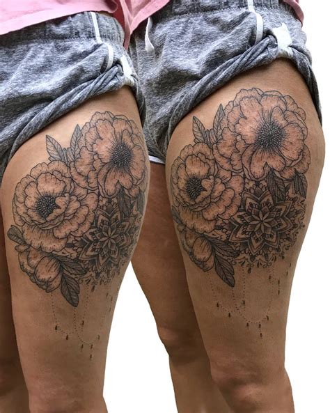 Floral Thigh Tattoo by BloomAndGloom on DeviantArt