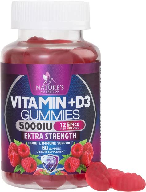 Amazon Vitamin D3 Gummy Vitamins Extra Strength 5000 IU 125 Mcg