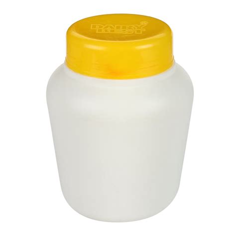 White Round 1 Ltr Plastic HDPE Jar For Ghee Packing For Packaging