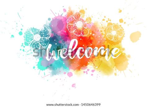 Welcome Handwritten Modern Calligraphy Lettering On Stock Vector (Royalty Free) 1450646399 ...