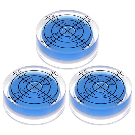 3 Packs Round Bubble Level 32x12mm Mini Circular Bullseye Spirit Levels