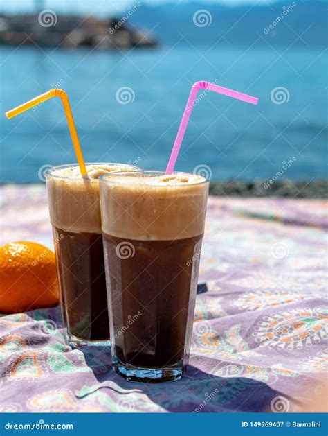 Traditional Greek Cold Coffee Frappe Made From Water Instant Coffee