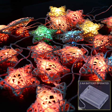 3 Meter Globe Rattan Star LED String Lights Indoor Outdoor Decorative