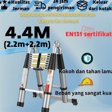 Jual Tangga Lipat Double Alumunium Teleskopic Ladder Teleskopik 14 5FT