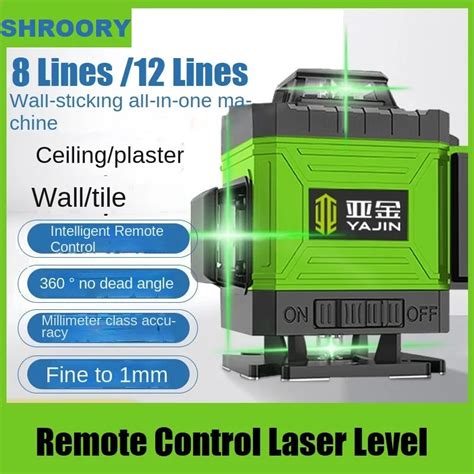 D Linhas Controle Remoto Sem Fio Verde Azul N Vel Laser Auto