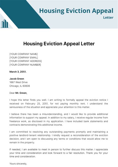 Free Housing Eviction Appeal Letter Template Edit Online And Download