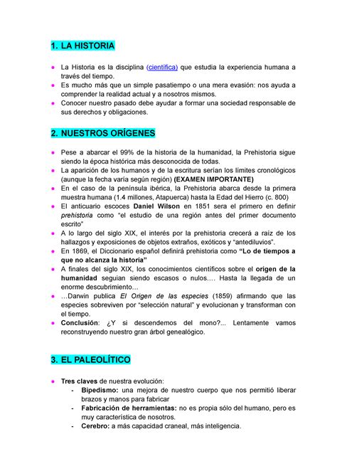 Tema 1 La prehistoria en la península ibérica 1 LA HISTORIA La