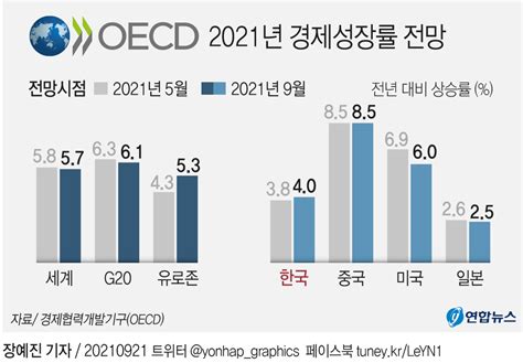 그래픽 Oecd 2021년 경제성장률 전망 연합뉴스