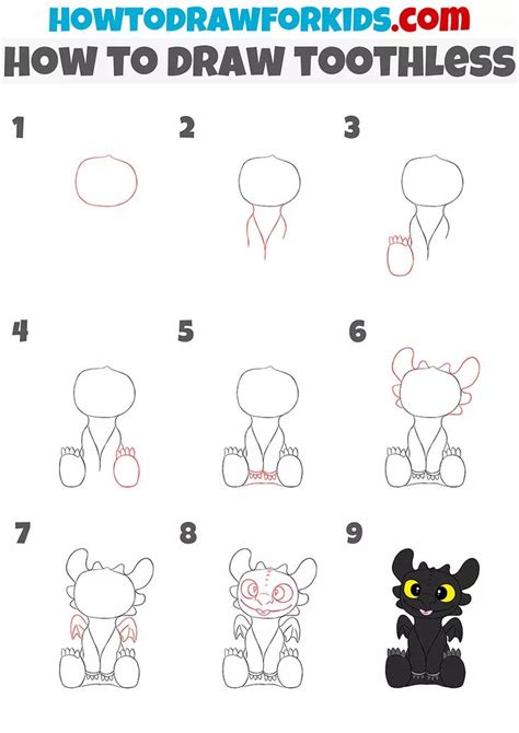 How to Draw Toothless Step by Step - Drawing Tutorial For Kids Funny ...