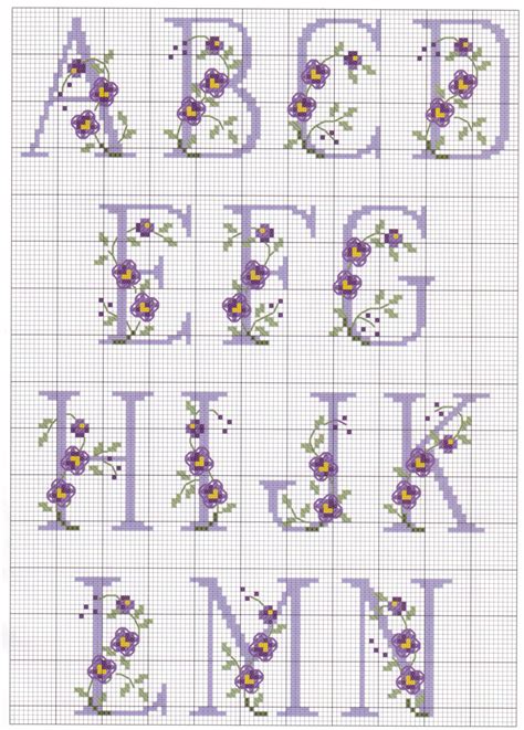 Flower Alphabet Of Alfabeto Punto Croce Schemi Punto Croce Porn