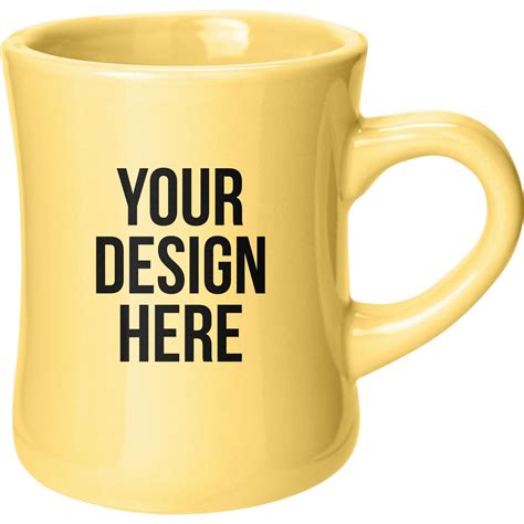Printed Curvy Diner Mugs 10 Oz