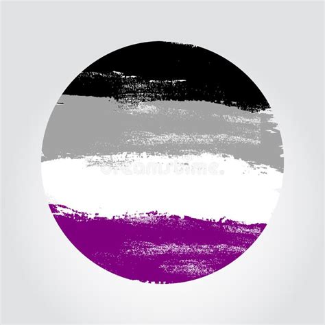 Asexual Pride Flag In A Form Of Circle Stock Vector Illustration Of