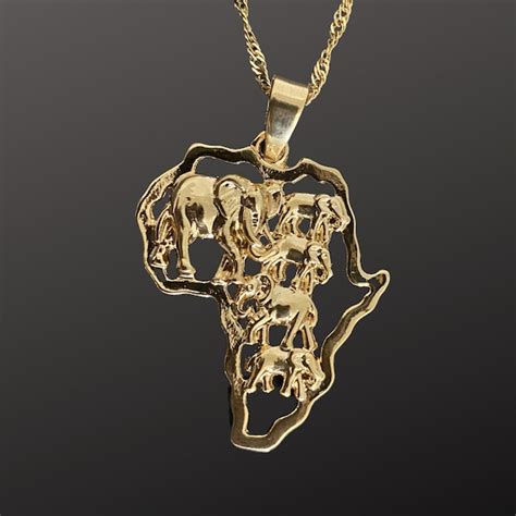 Africa Map Necklace Etsy