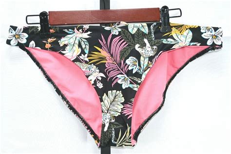 No Boundaries Black Floral Bikini Bottom With Tie Bac Gem