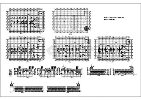 四层商场设计cad图含效果图，共十二张商业建筑土木在线