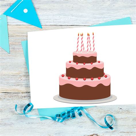 Birthday Cake SVG Clip Art Cut File Silhouette Dxf Eps Png Instant