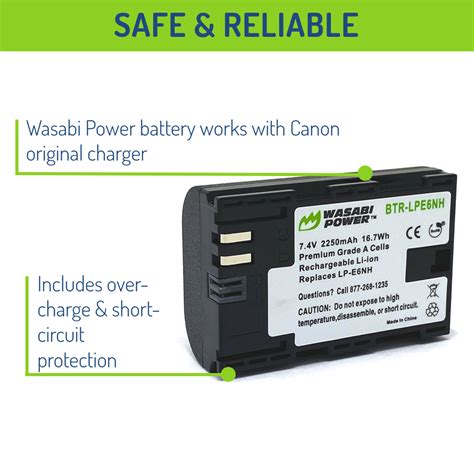 Canon Lp E6nh Battery 2 Pack By Wasabi Power